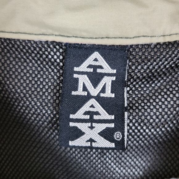 AMAX Mens Fishing Vest Large Tan Full Zip Pockets Nylon Water Resistant - Picture 2 of 13